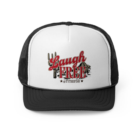 Laugh Free Black Trucker Hat