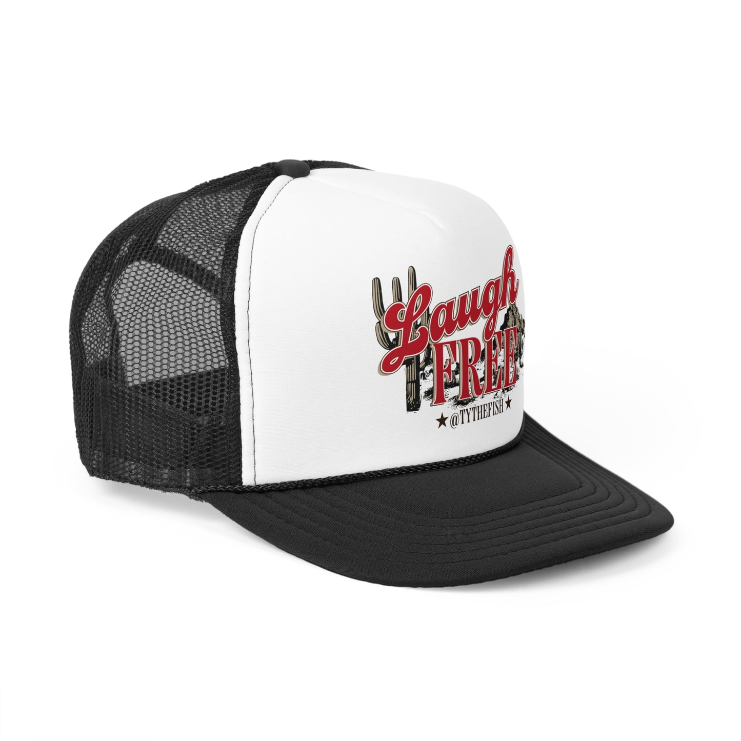 Laugh Free Black Trucker Hat