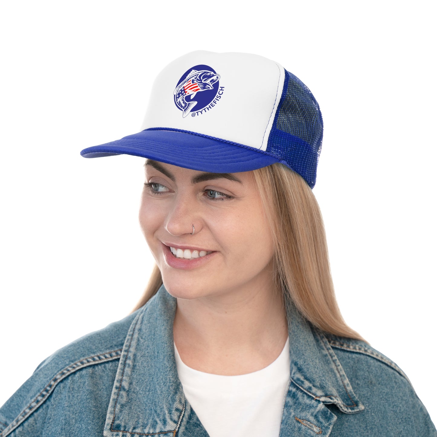 TYTHEFISCH Blue Trucker Hat